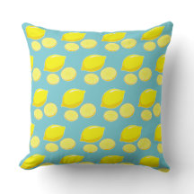  Retro Lemons Slict Patroongeel op Blauw