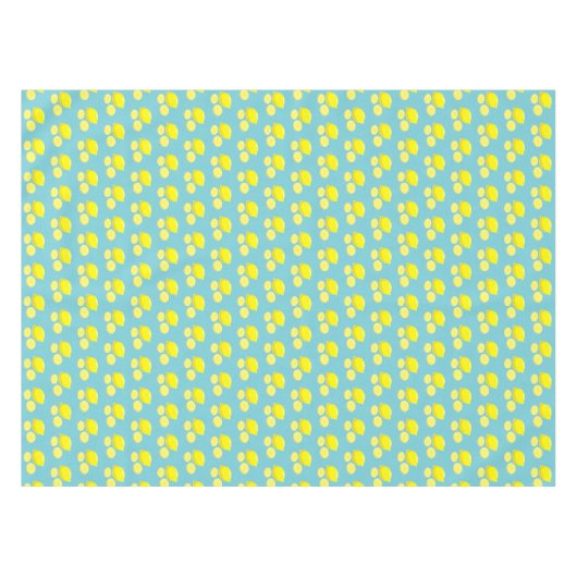  Retro Lemons Slict Patroongeel op Blauw Tafelkleed (Voorkant (Horizontaal))