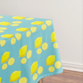  Retro Lemons Slict Patroongeel op Blauw Tafelkleed (Voorbeeld)