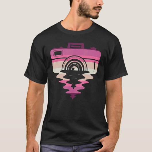 Retro Lens camera fotografie T-shirt (Voorkant)