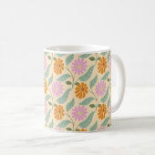 Retro lente bloemen koffiemok (Voorkant rechts)
