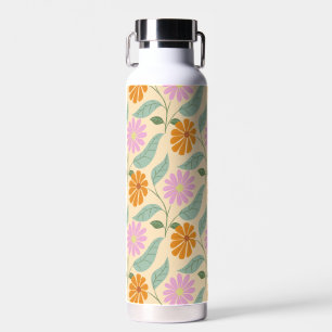 Retro lente bloemen waterfles