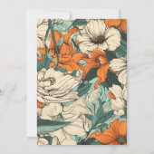 Retro lente bloemenbruiloft uitnodiging (Achterkant)