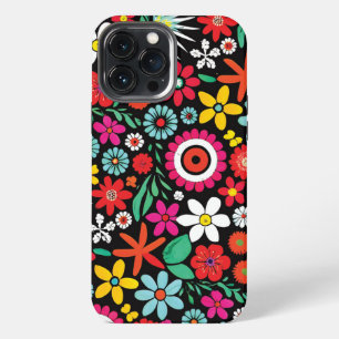 Retro lente bloemenpatroon iPhone 13 pro max hoesje