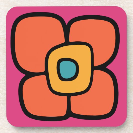 Retro Lente Bloesem Bier Onderzetter (Voorkant)