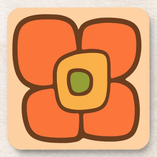 Retro Lente Bloesem Bier Onderzetter (Voorkant)