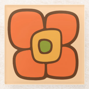 Retro Lente Bloesem Glazen Onderzetter
