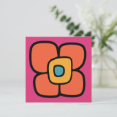 Retro Lente Bloesem Kaart (Staand voorkant)