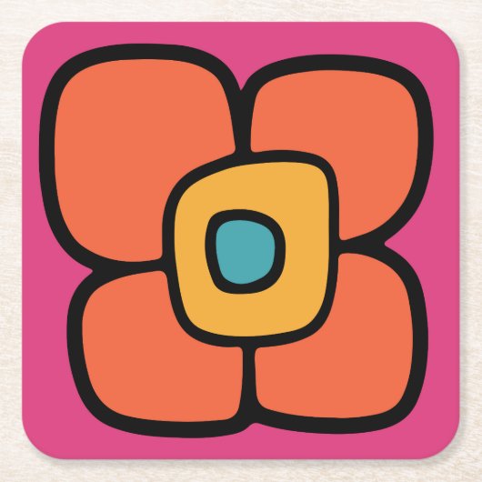 Retro Lente Bloesem Kartonnen Onderzetters (Voorkant)