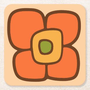 Retro Lente Bloesem Kartonnen Onderzetters