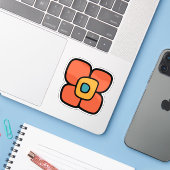 Retro Lente Bloesem Sticker (Laptop met iPhone)