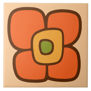 Retro Lente Bloesem Tegeltje