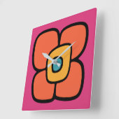 Retro Lente Bloesem Vierkante Klok (Hoek)