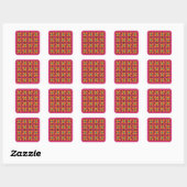 Retro Lente Bloesems Vierkante Sticker (Vel)