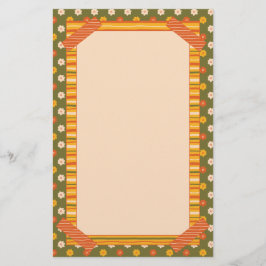 Retro Lente Hand Getekende Nep Washi Bloem Vertica Briefpapier