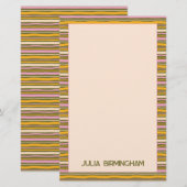 Retro Lente Handgetekende Gestreepte Persoonlijk Briefpapier (Voorkant / Achterkant)