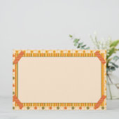 Retro Lente Handgetekende Nep Washi Bloem Streep Briefpapier (Staand voorkant)