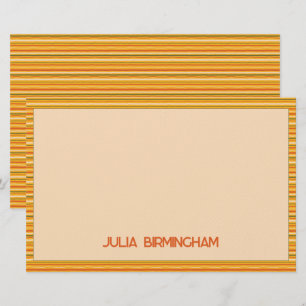 Retro Lente Handgetekende Zonne Striped Briefpapier