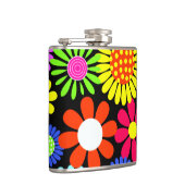 Retro lente hippie bloemenkracht fles heupfles (Rechts)