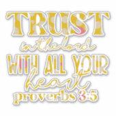 Retro Lente; Vertrouwen in de Heer Bijbel Verse Sticker (Voorkant)