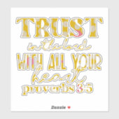 Retro Lente; Vertrouwen in de Heer Bijbel Verse Sticker (Vel)