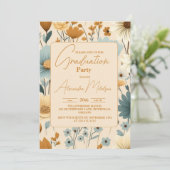 Retro Lente Wildbloemen Feest Kaart (Staand voorkant)