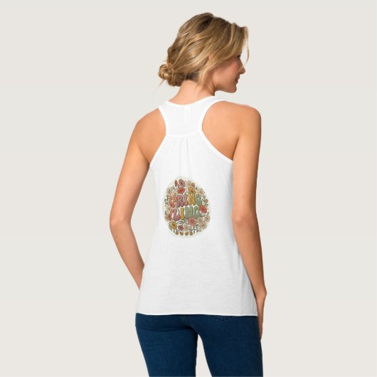 Retro Lentedagfeest Groovy Bloemen Tanktop (Volledige Achterkant)