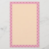 Retro lentehand getekende roze en crèmekleurige bl briefpapier (Voorkant)