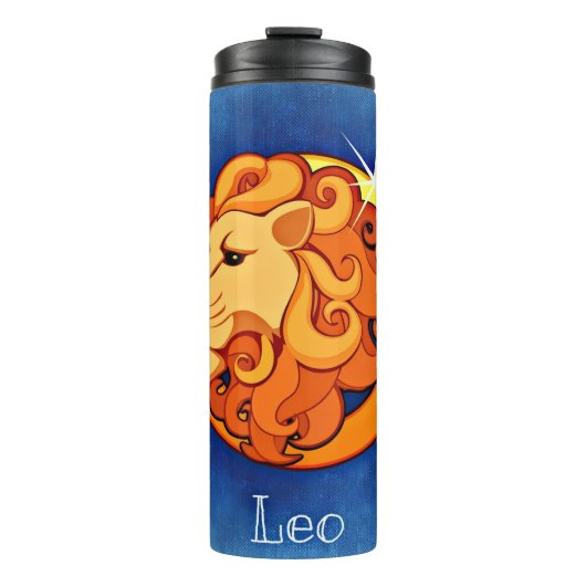 Retro Leo Astrology Thermal Tumbler Thermosbeker (Voorkant)