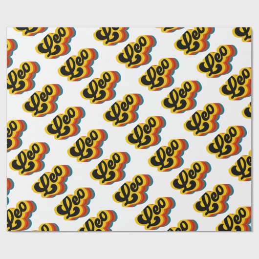 Retro Leo Cadeaupapier (Vlak)