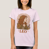 Retro Leo Zodiac Boho Floral Astrology T-shirt (Voorkant)