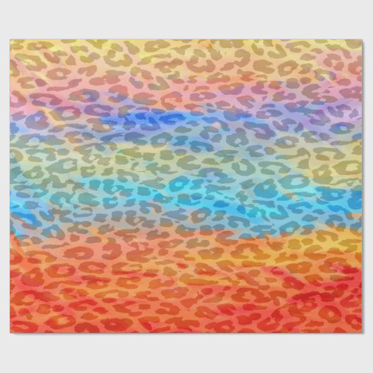 Retro-leopard-afdrukkleur Cadeaupapier (Vlak)