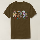 Retro Leopard Apple Nurse Herfst Vibes herfst T-shirt (Design voorkant)