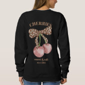 Retro Leopard Bow Cherry Sweet & Soft Since Slogan Trui (Achterkant)