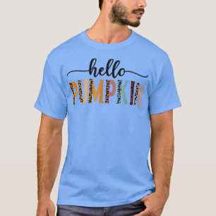 Retro Leopard Hallo Pumpkin Herfst Season Autumn T T-shirt