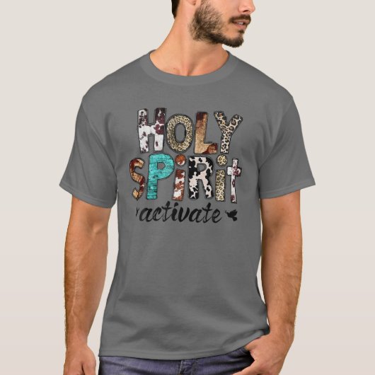 Retro Leopard Heilige Geest activeert Cowboy Rodeo T-shirt (Voorkant)