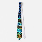 Retro Leopard Print Skin (blauw en Aqua) Stropdas (Voorkant)