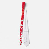 Retro Leopard Print Skin (rood en wit) Stropdas (Achterkant)