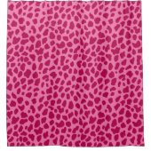 Retro Leopard print trendy y2k Fuchsia roze Douchegordijn (Voorkant)