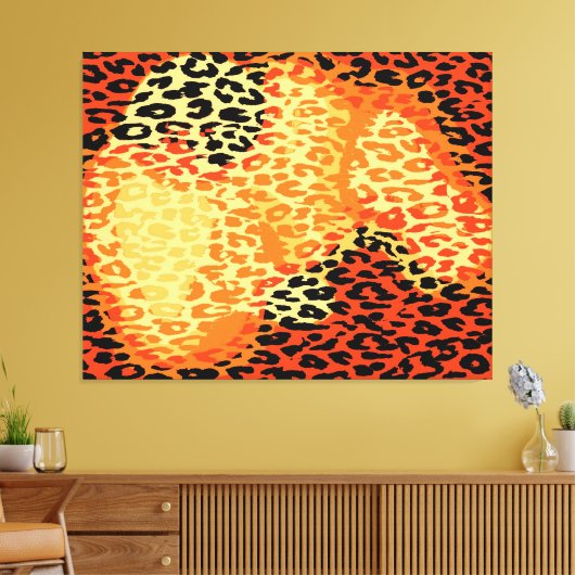 Retro Leopard printhuid Canvas Afdruk (Insitu (Woonkamer))