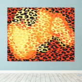 Retro Leopard printhuid Canvas Afdruk (Insitu (Houten vloer))