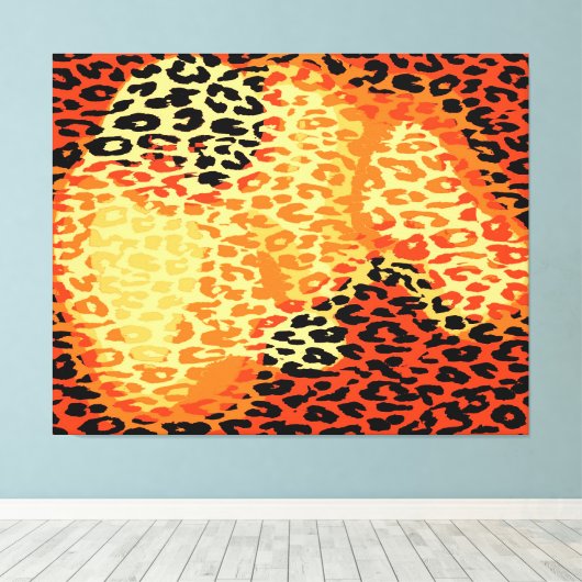 Retro Leopard printhuid Canvas Afdruk (Insitu (Houten vloer))