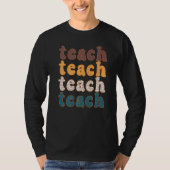 Retro Leopard Teach For Teacher Elementary School T-shirt (Voorkant)