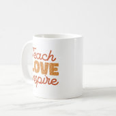 Retro Leopard Teach Love Inspireer kunst Koffiemok (Voorkant links)