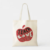 Retro Leopard Teach Love Inspireer kunst Tote Bag (Achterkant)