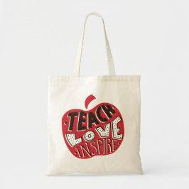 Retro Leopard Teach Love Inspireer kunst Tote Bag