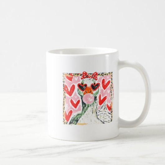 Retro Leopard Valentine Goose Funny Nk Coquette Lo Koffiemok (Rechts)