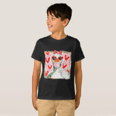 Retro Leopard Valentine Goose Funny Nk Coquette Lo T-shirt (Voorkant volledig)