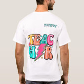 Retro Leraar Bliksemflits Schattig Smiley Bloem T-shirt (Achterkant)