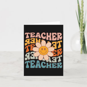 Retro leraar Daisy Colorful - basisschool T Kaart